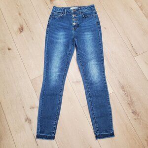 Francescas Harper Womens Jeans 26 Button Fly Heritage High Rise Skinny Denim
